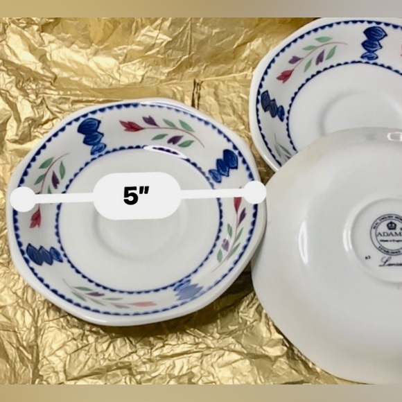 💎 Set of 4 Bread and Butter Plates in the Lancaster Pattern by Adams 💎#PG7 - Picture 8 of 9